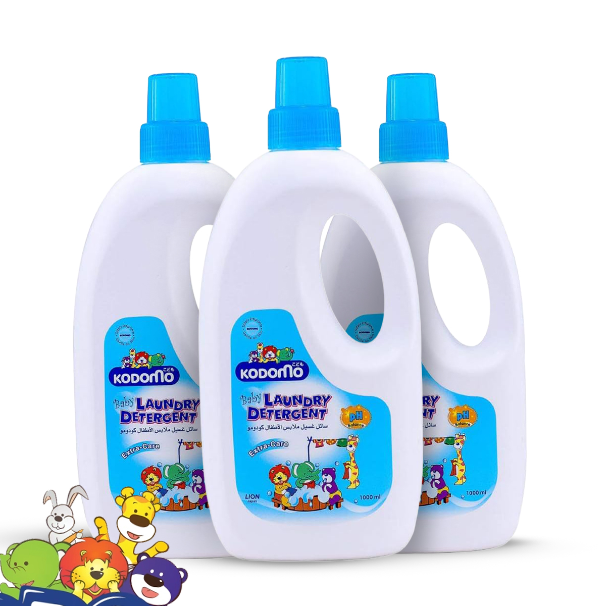 Kodomo - Baby Fabric Wash Gentle 1L- Blue - 3Pcs