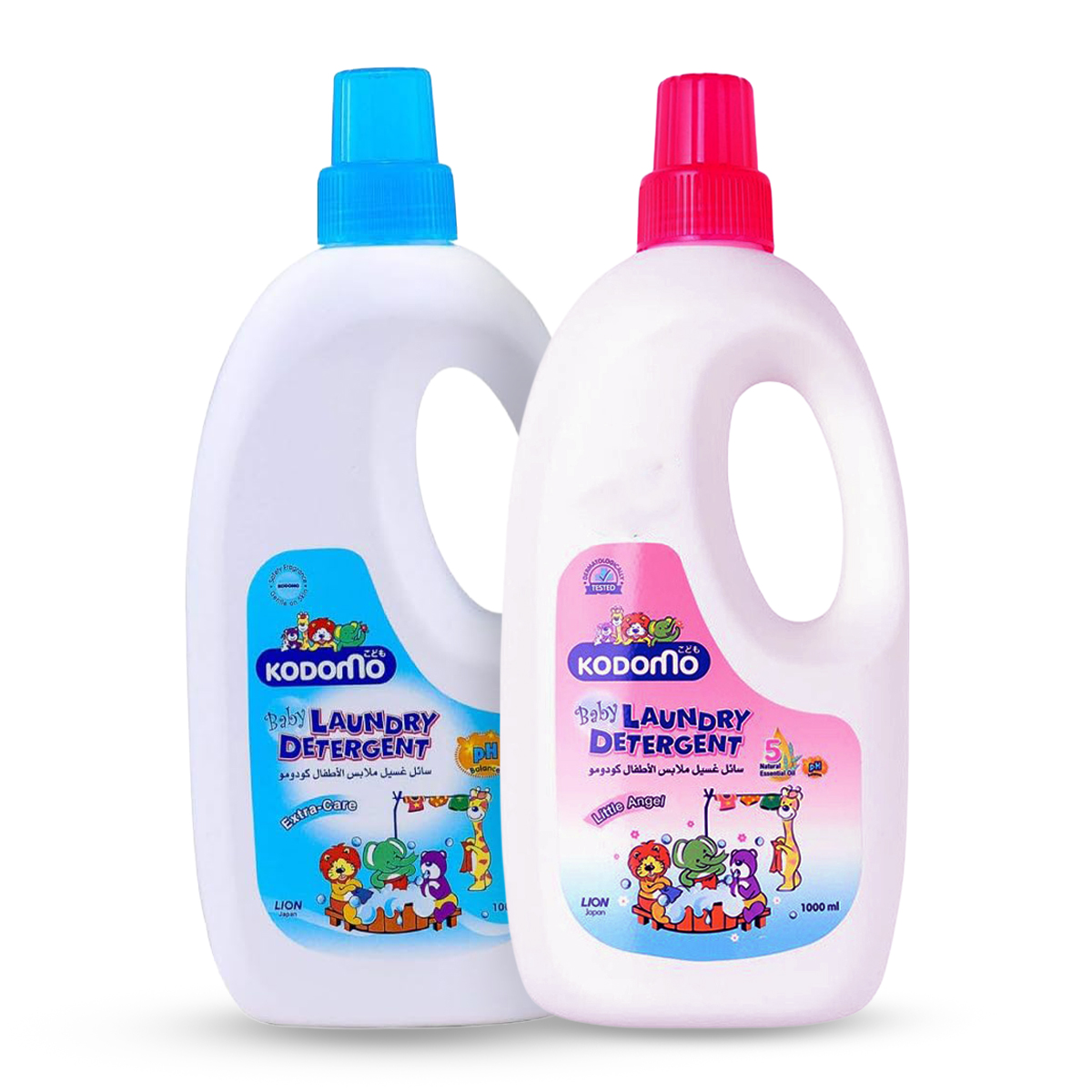 Kodomo - Baby Fabric Wash Gentle 1L - Blue & Pink - 2Pcs