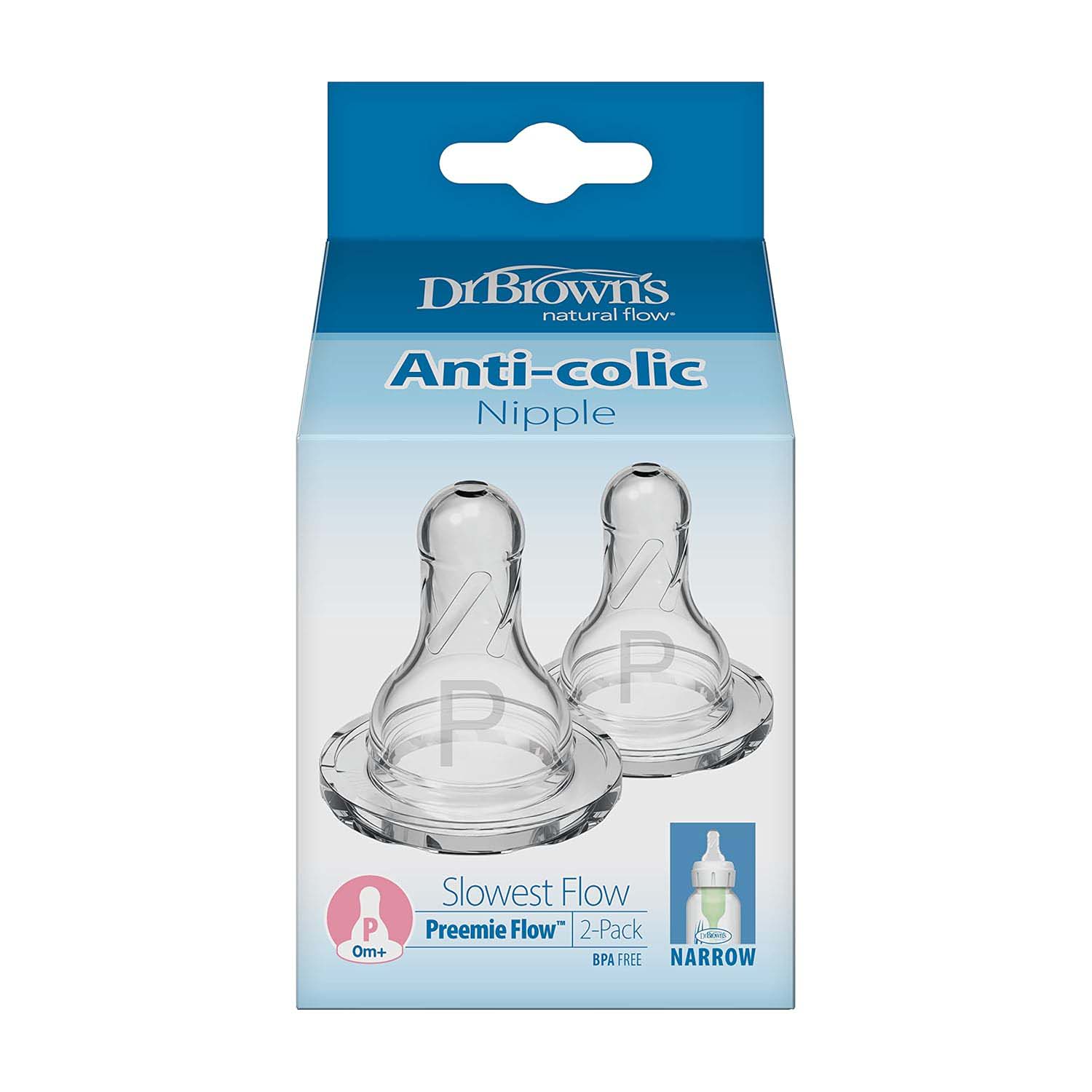 Dr.Brown's - Preemie Flow Silicone Narrow Options+ Nipple 2pcs