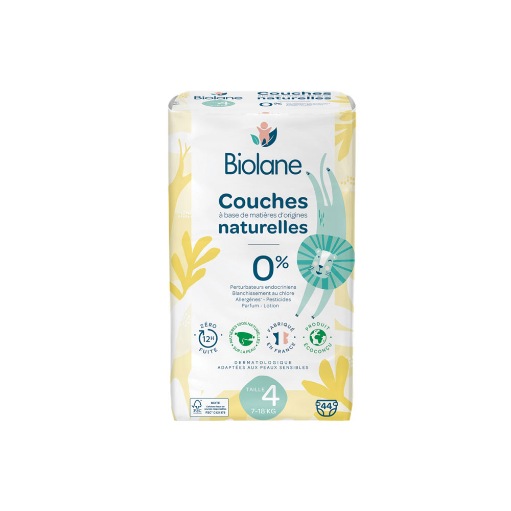 بايولان - حفاضات طبيعية للأطفال رقم 4 (7-18) كيلو - عدد 44