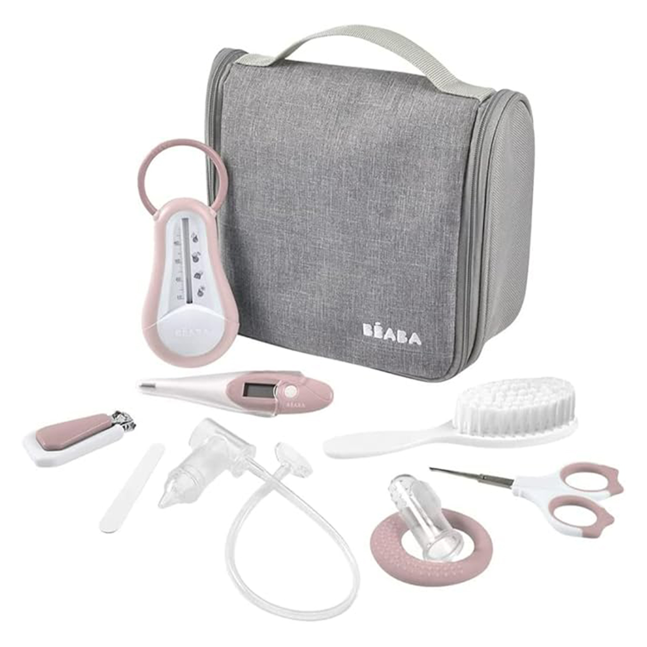 Beaba - Hanging Toiletry Pouch With 9 Accessories - Old Pink
