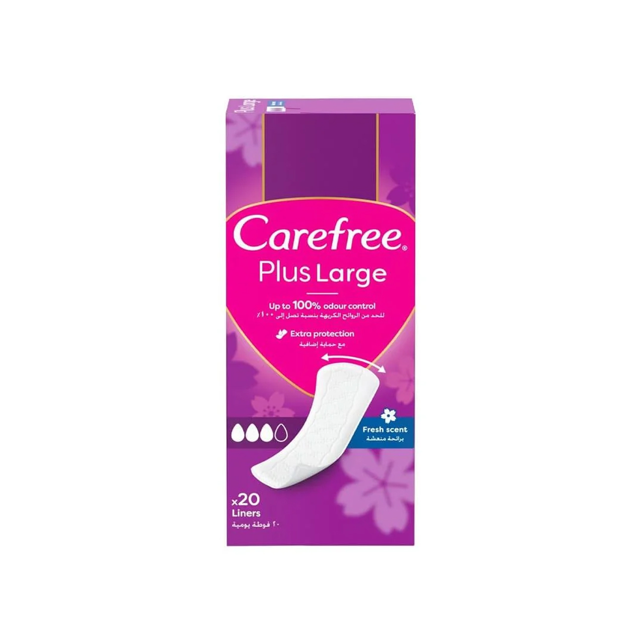 Carefree - Extra Protection Plus Large 20 Liners Unscented