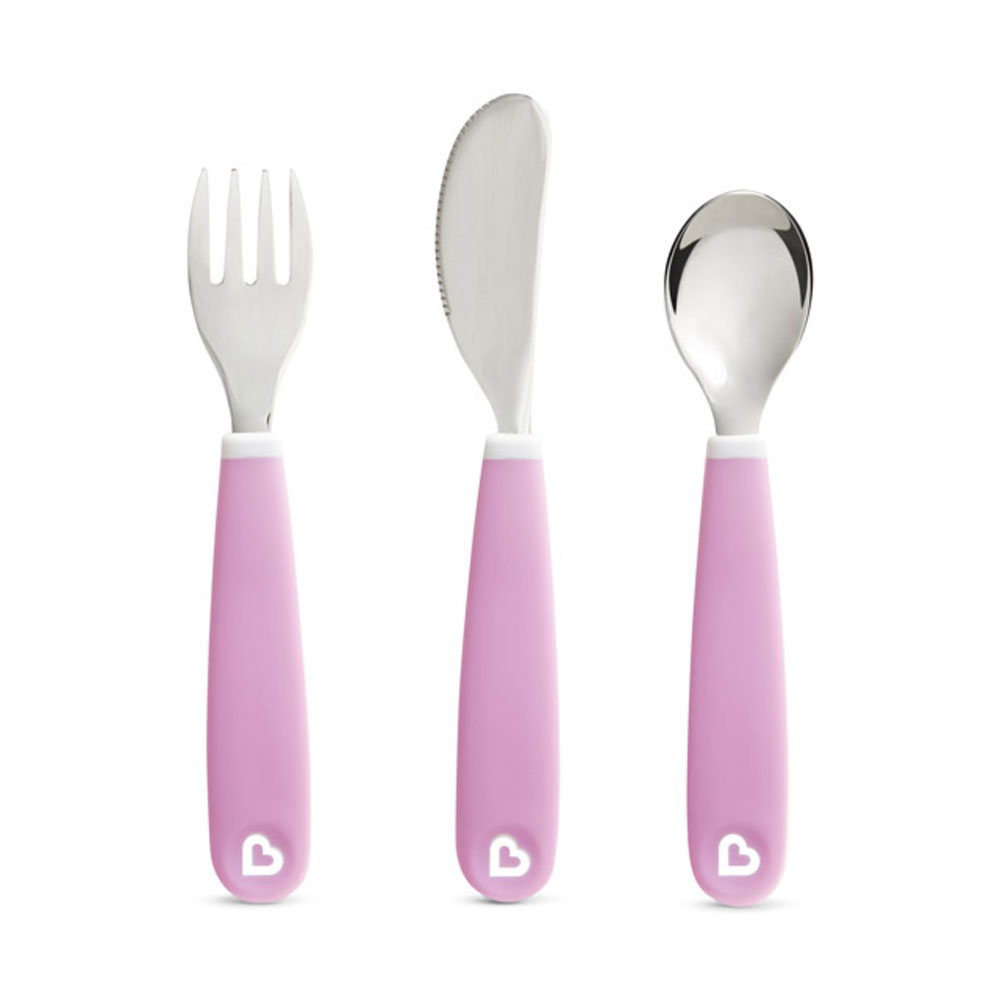 Munchkin - Splash™ Toddler Fork, Knife & Spoon Set - Purple