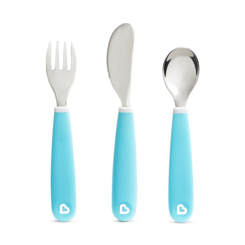 Munchkin - Splash™ Toddler Fork, Knife & Spoon Set - Blue