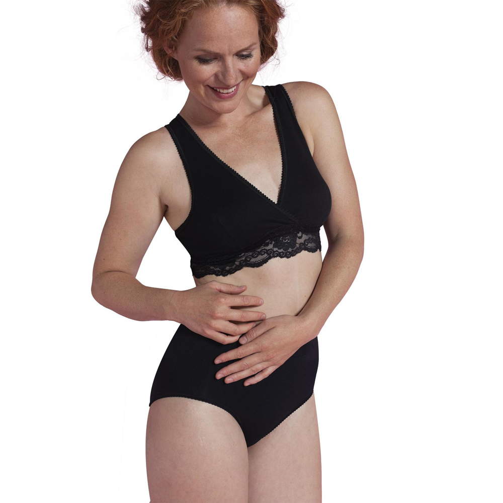 Carriwell - New Mum - Organic Crossover Sleeping and Nursing Bra - Black - Size XL