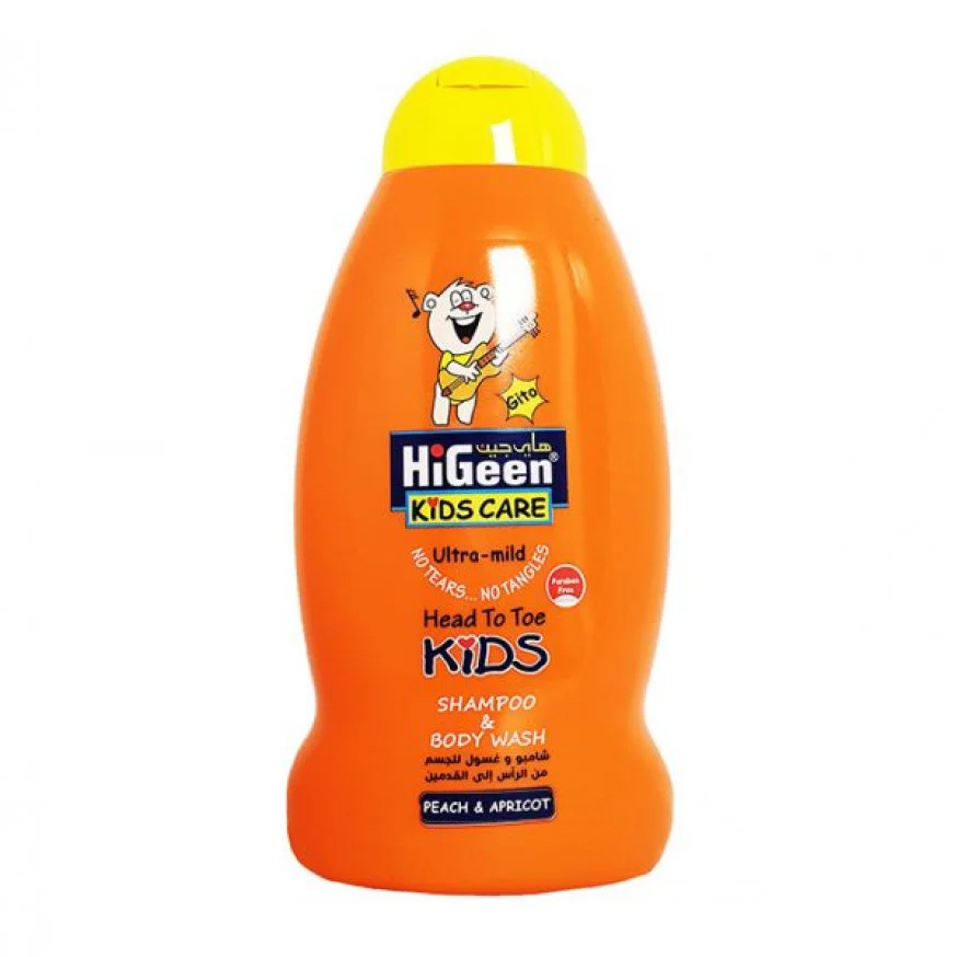 Higeen - Kids Care Shampoo and Body Wash 500 ml - Peach and Apricot