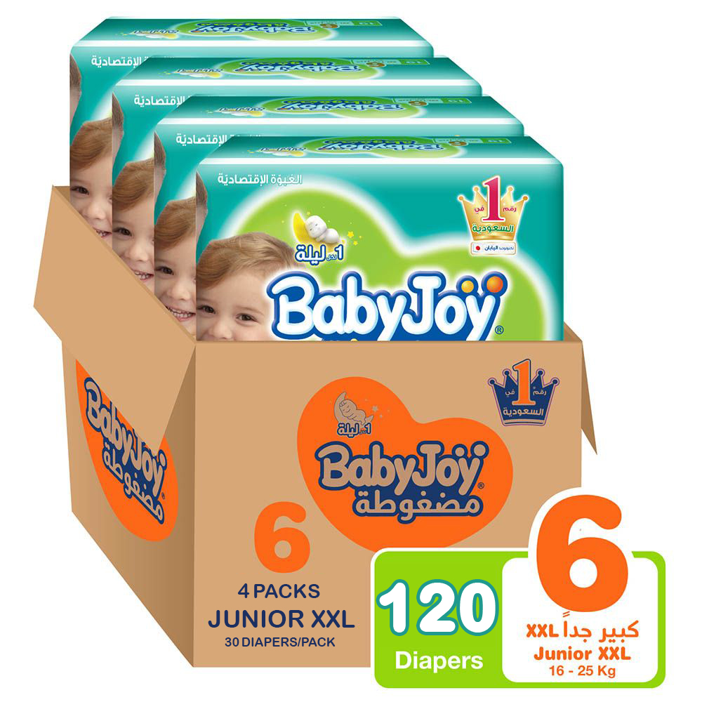 بيبي جوي - مجموعة التوفير حفاضات رقم 6 - (16+ كيلو) - 120 حفاضة