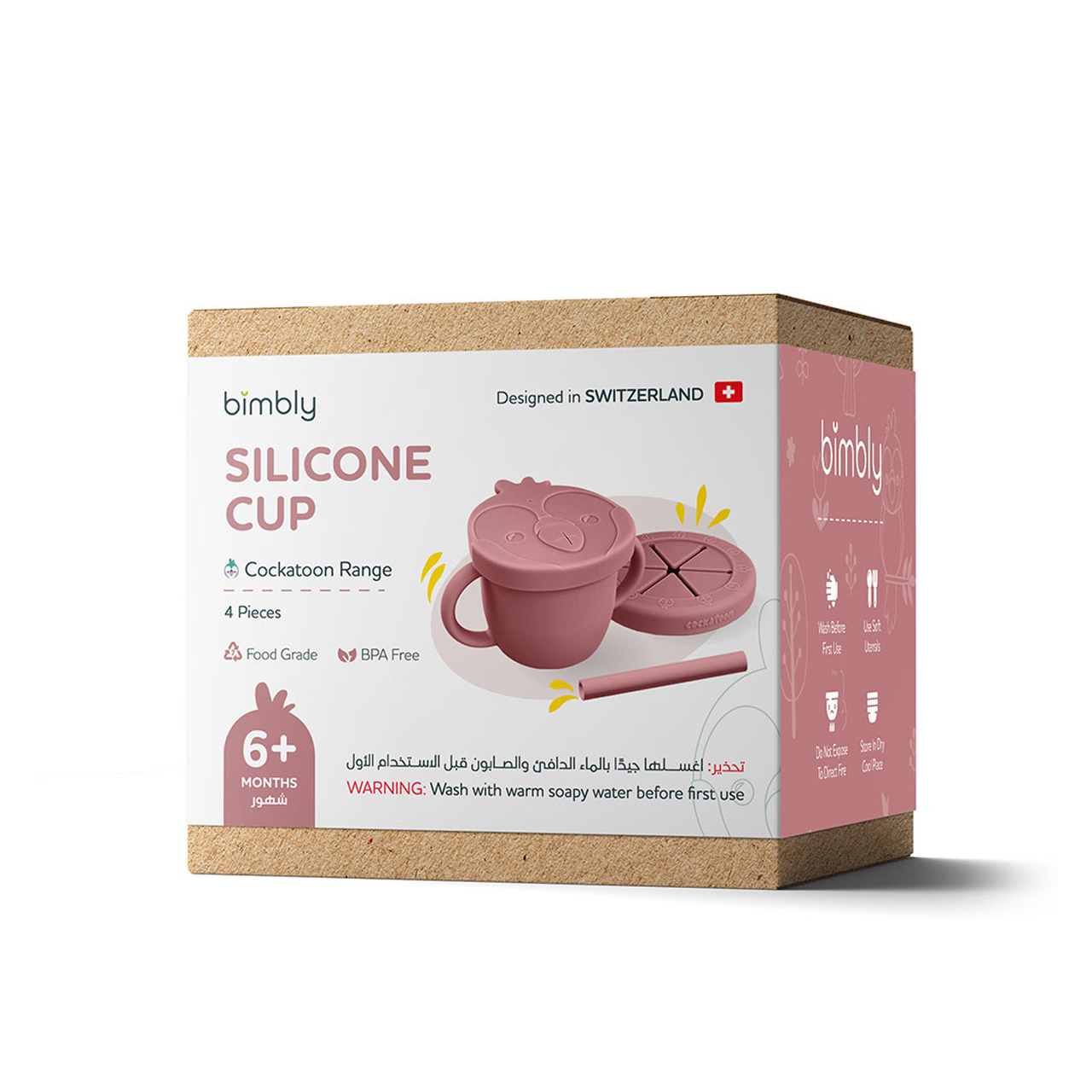Bimbly - Baby Silicone Cup - Pink - +6m