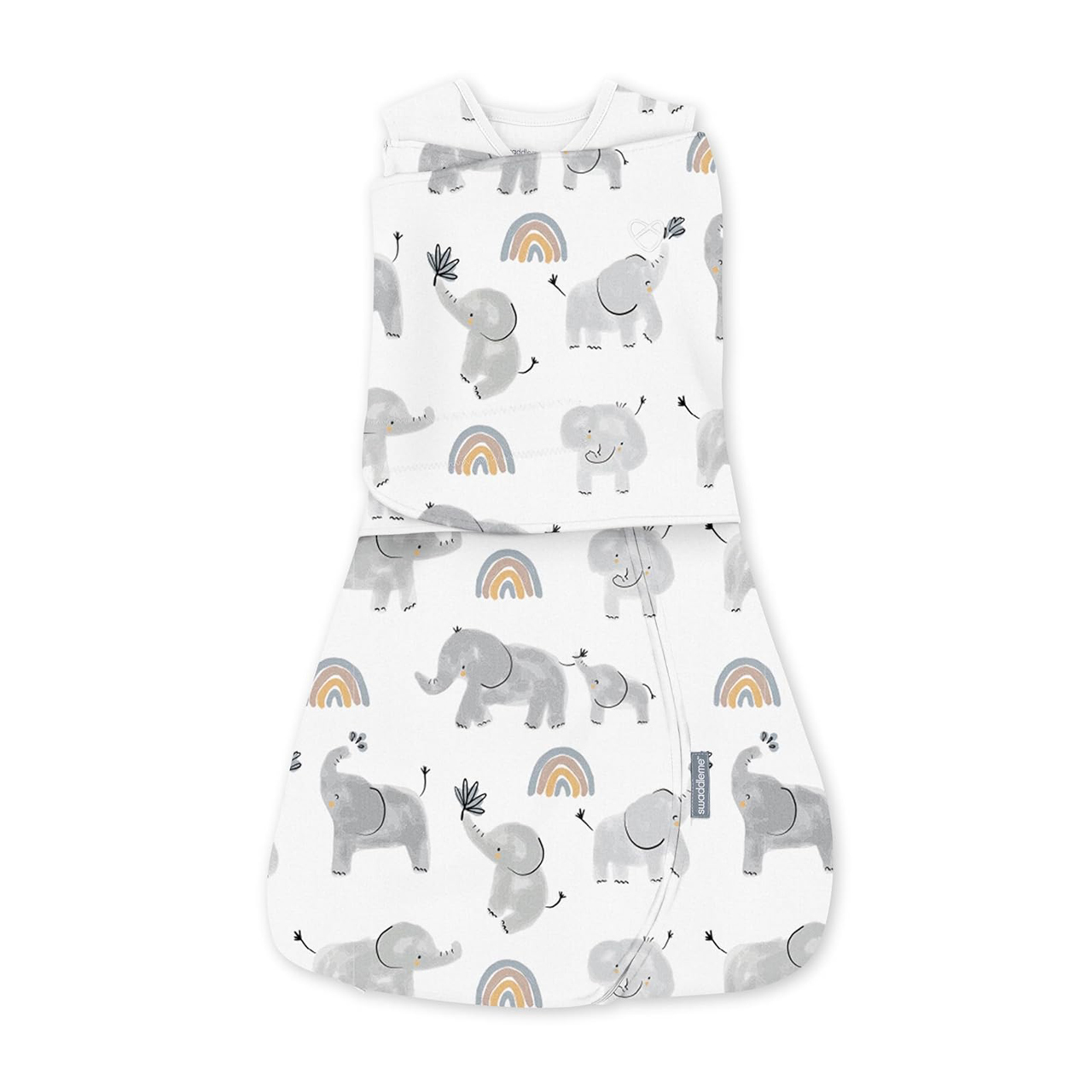 SwaddleMe - Ingenuity Arms Free Convertible Baby Swaddle - 3-6m - 1pk - Happy Elephants