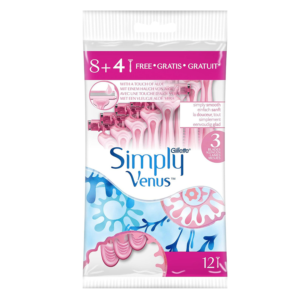 Gillette Venus - Simply Smooth - 12pcs - Pink - 3 Blades