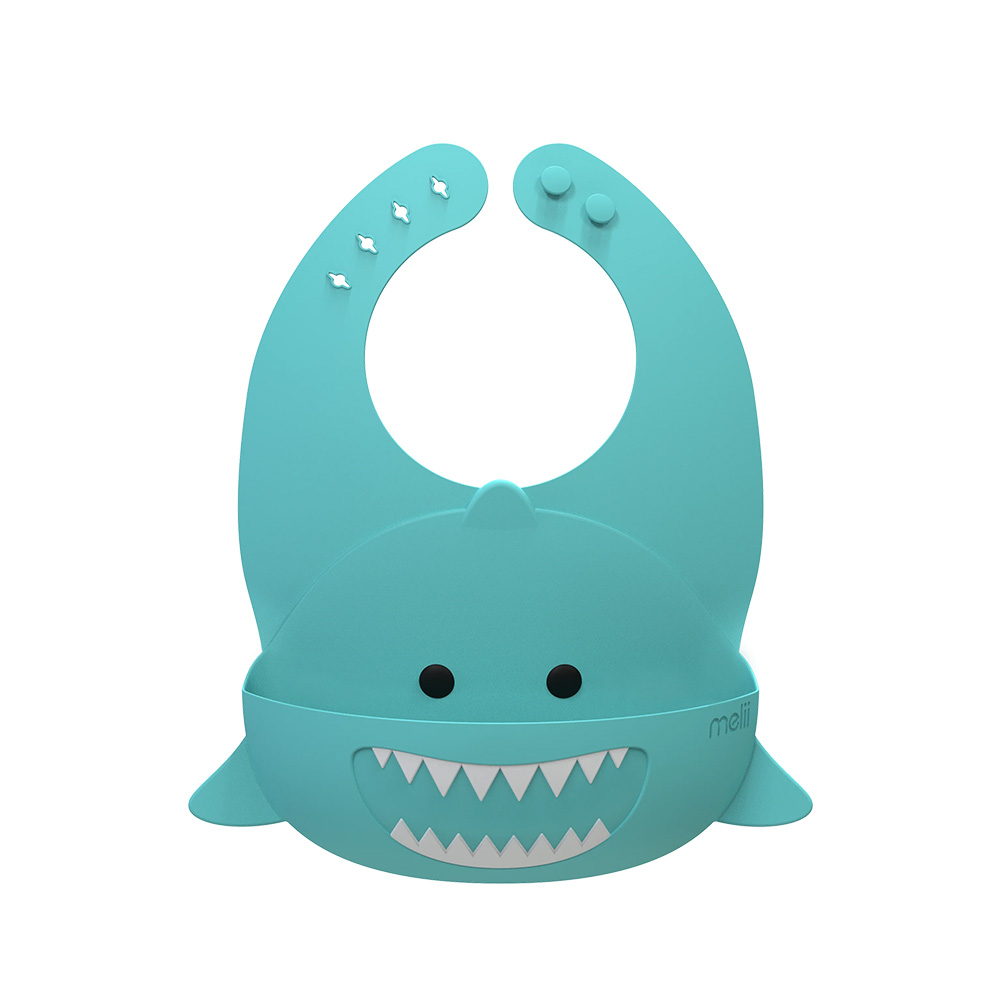 Melii - Silicone Bib - Turquoise Shark