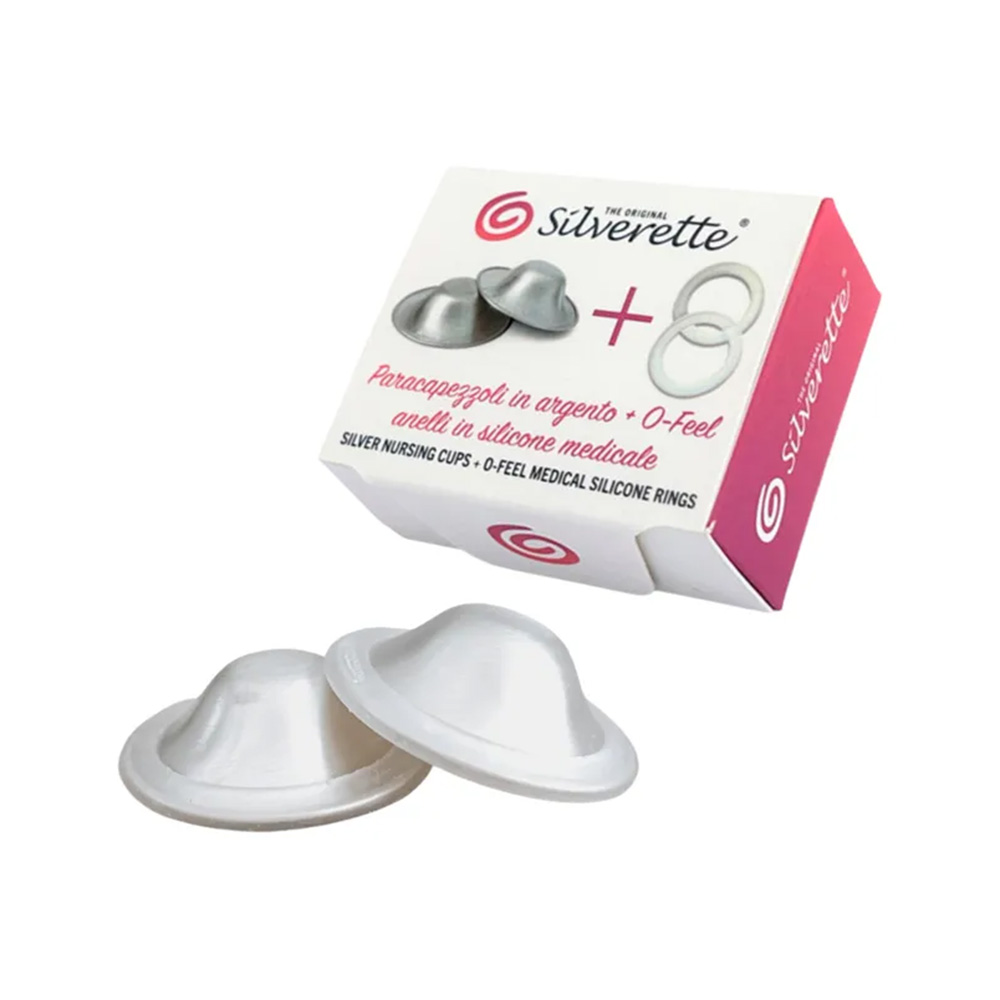 سيلفيريت - أكواب فضة لحماية الثدي مع حلقات أو فيل - ميديم