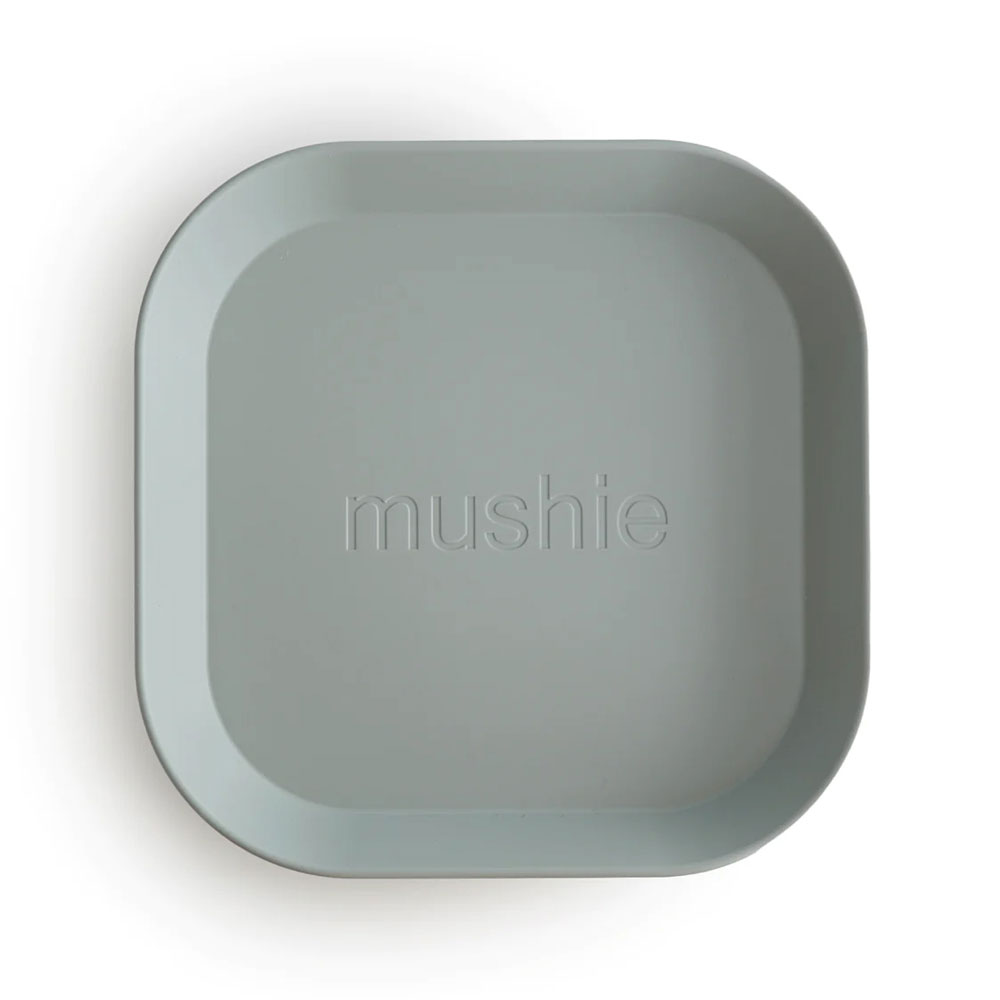 Mushie - Sage Collection - Square Dinnerware Plates - Set of 2