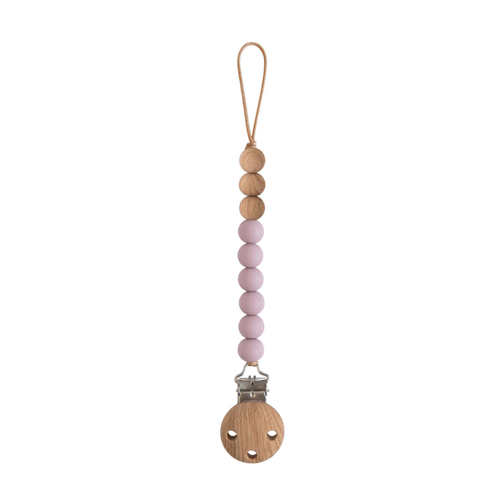Mushie - Silicone Pacifier Clip - Eva Mauve