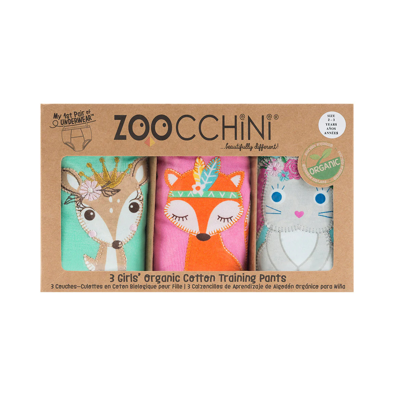 Zoocchini - Set Organic Potty Training Pants 2-3years - 3pcs - Girls