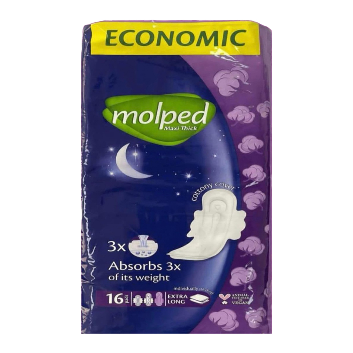 مولبد - فوط نسائية صحية ليلية ماكسي سميكة طويلة جدا - عدد 16 فوطة