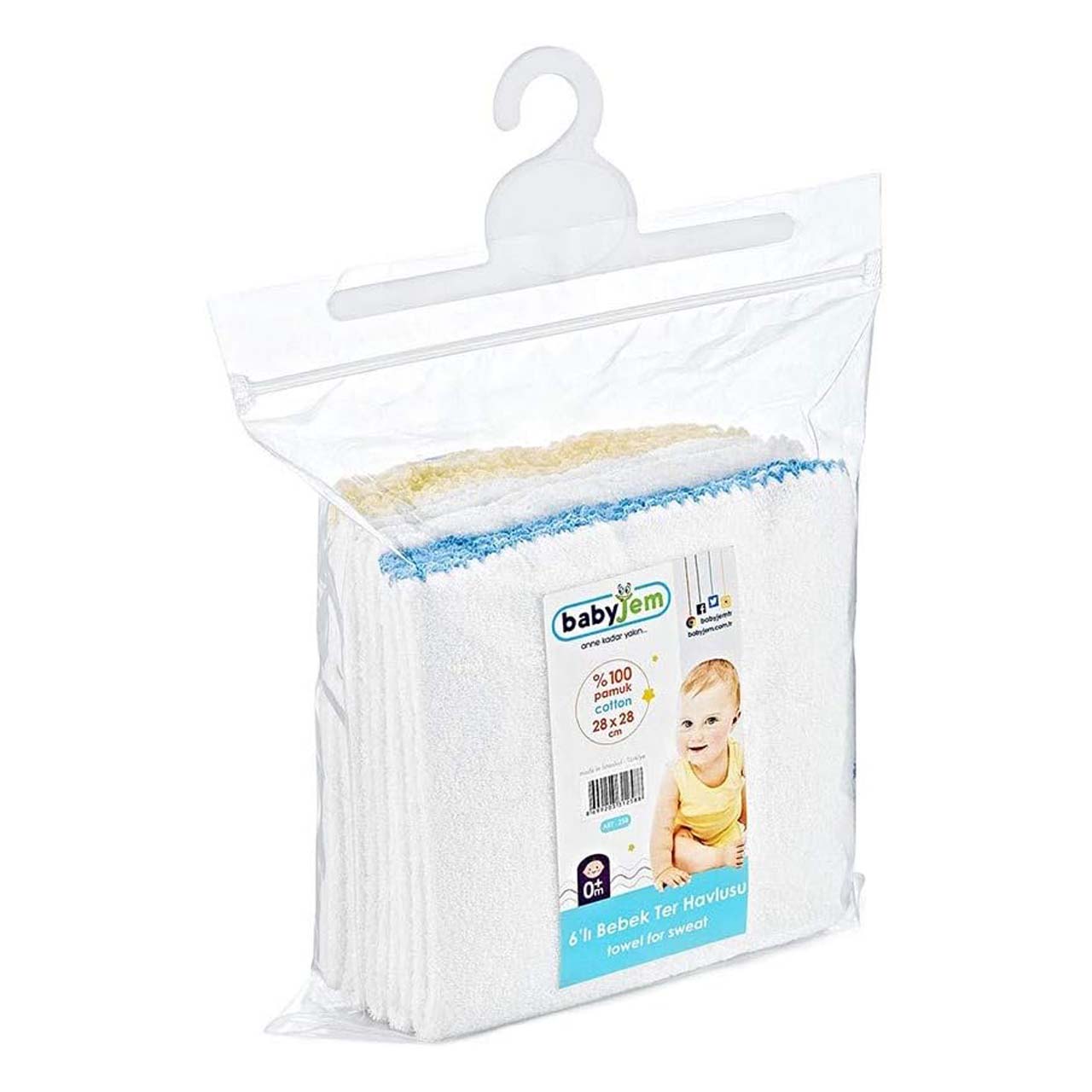 BabyJem - Baby Hanky 10 pieces 28x28 cm - White