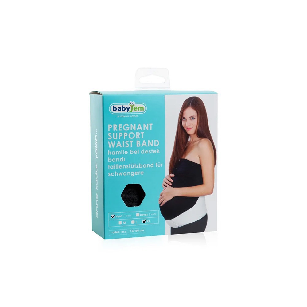 BabyJem - Pregnancy Support Waist Band - Black - Size XL