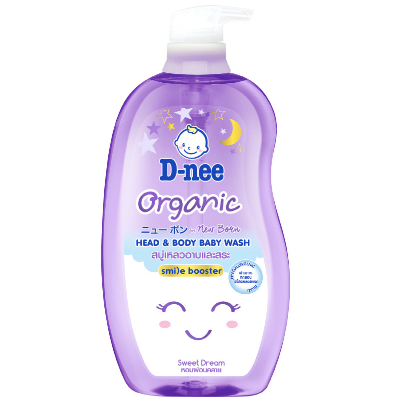 D-nee - Organic - Head and Body Baby Wash 800ml - Purple