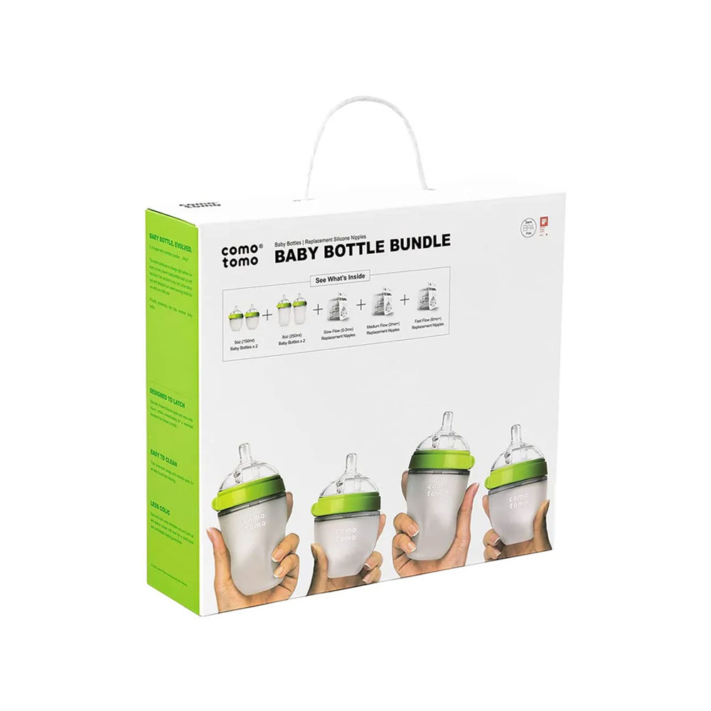 Comotomo - Baby Feeding Bottle Bundle Green