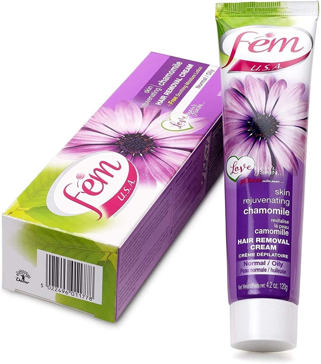 Fem - Chamomile Hair Removal Cream With Free Soothing Moisture Lotion 120g - Skin Normal / Oily