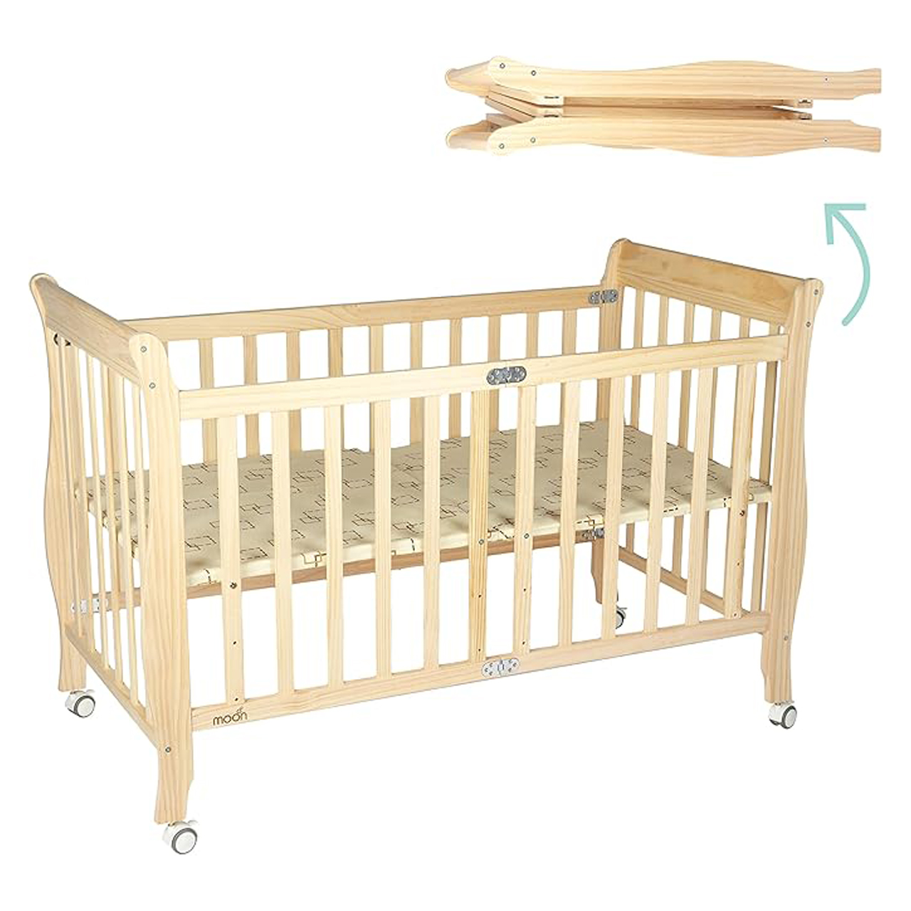 Moon - Wooden Foldable Baby - Natural wood