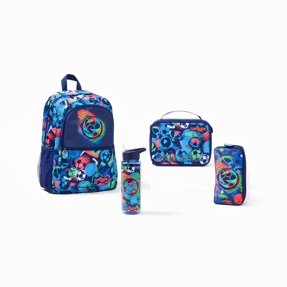 Smiggle - Limitless 4 Piece Attach Lunchbox School Bundle - Navy