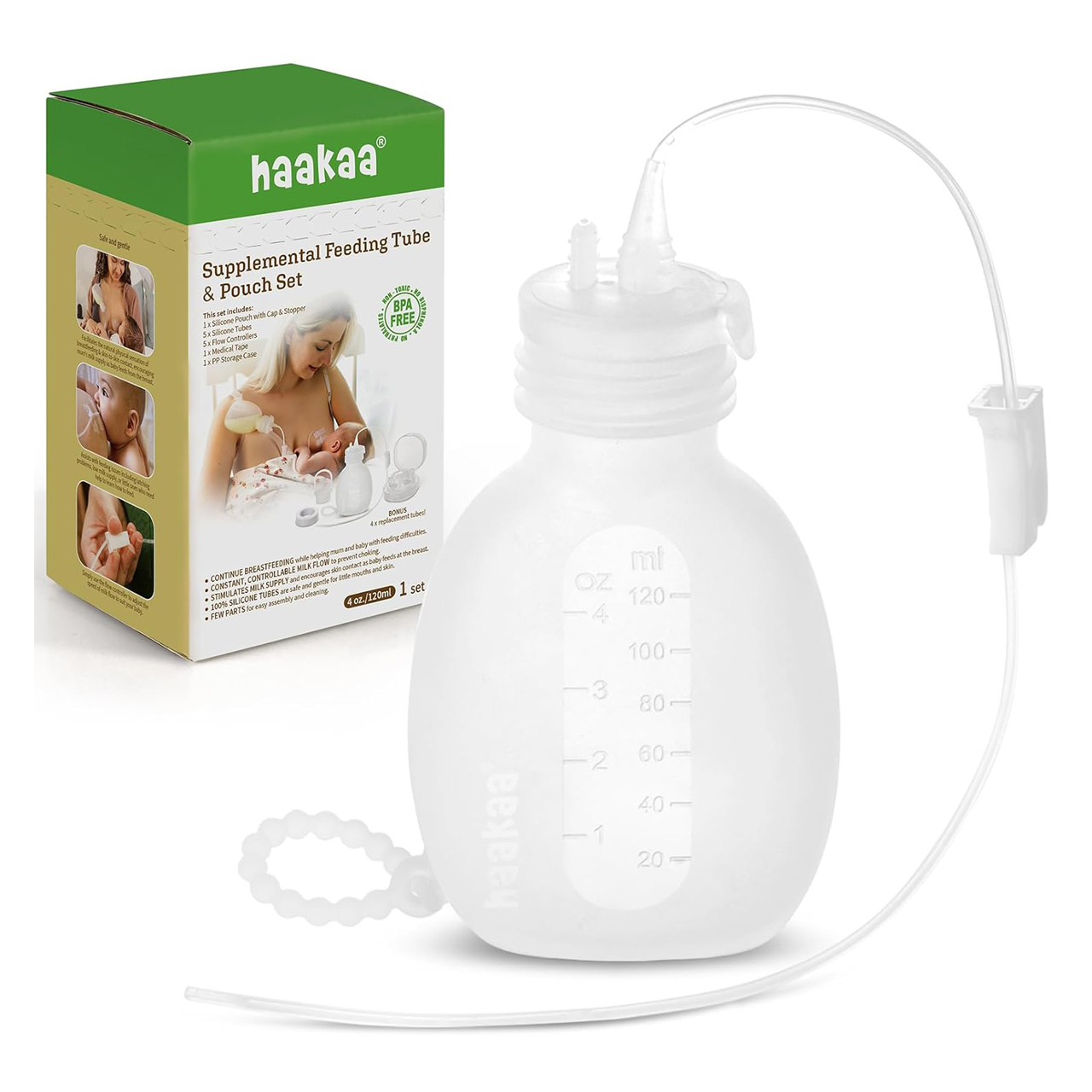 Haakaa - Supplemental Feeding Tube And Pouch Set