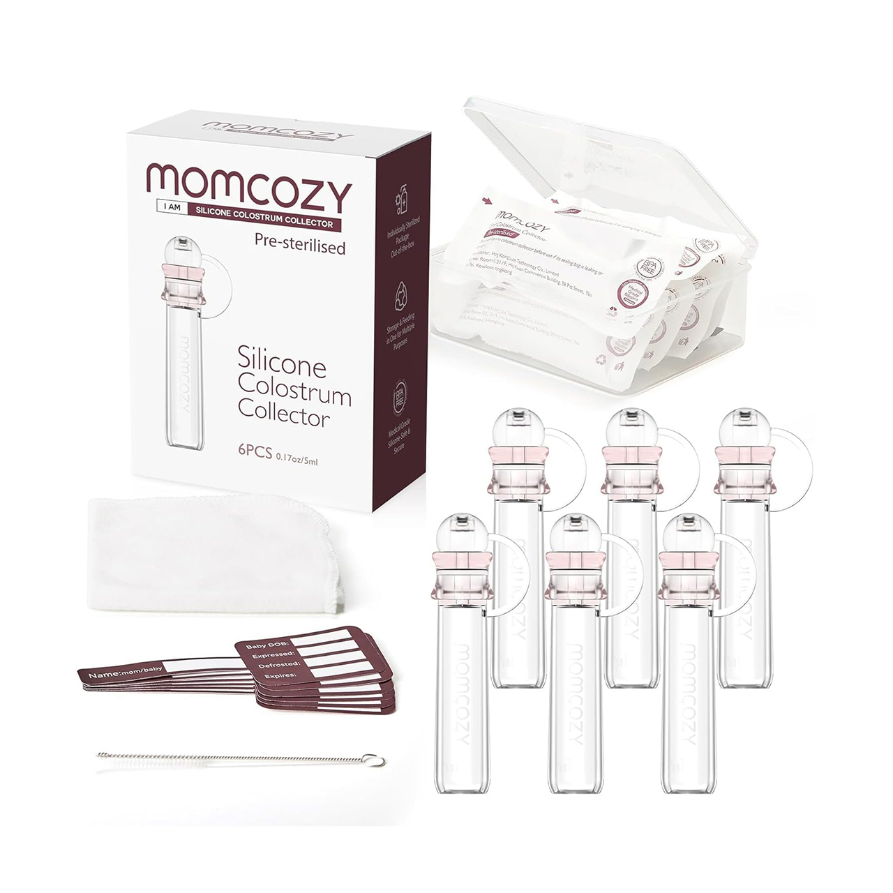 Momcozy - Pre Sterilised Silicone Colostrum Collector 5ml 6pcs