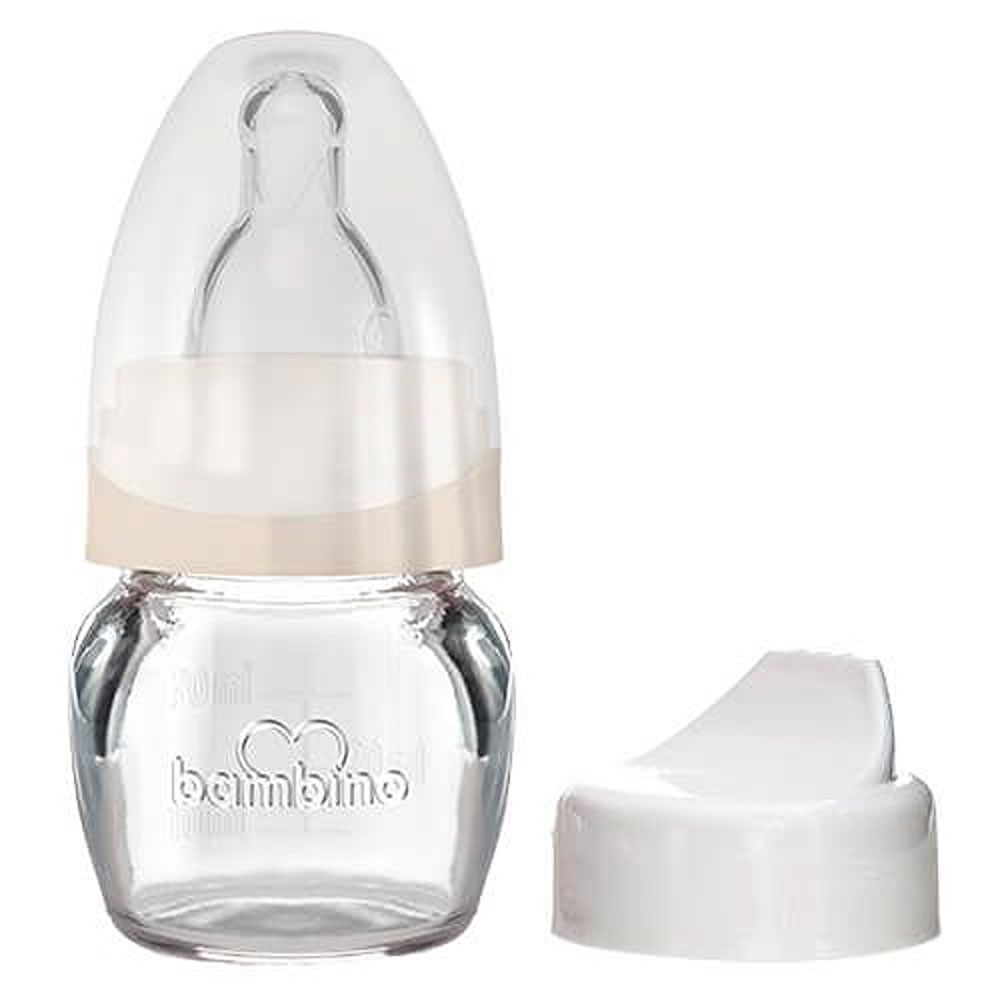بامبينو - رضاعة زجاجية ميني 30 مل 0-6 أشهر- أبيض