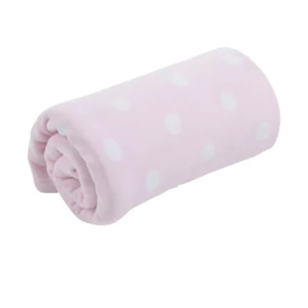 Mothercare - Baby Fleece Polka Dot Blanket - Pink