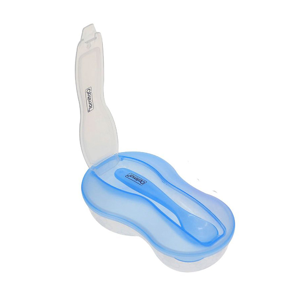 Optimal - Grinding Feeding Bowl With Spoon - 4+m - Blue