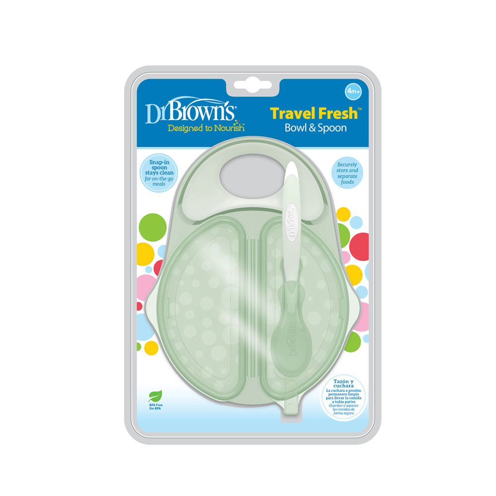 Dr. Browns - Travel Fresh Bowl & Snap-In Spoon Teal - Green