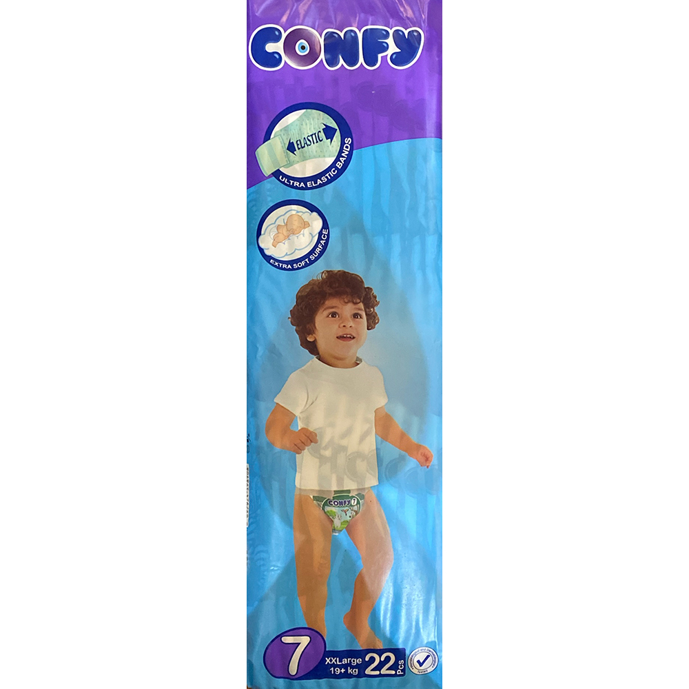 كونفي رقم 7 حفاضات قياس 3 اكس لارج - 19+ كيلو - 22 قطعه